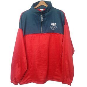 United States Olympic Committee USA London Mens XXL Pullover Jacket Red Blue